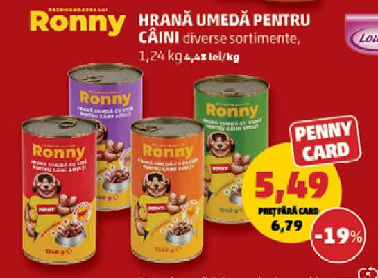 Ronny Hrană Umedă pentru Câini