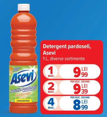Detergent pardoseli, Asevi