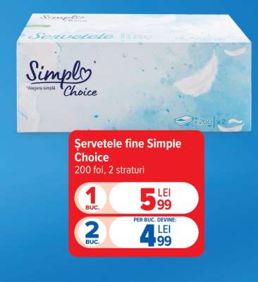 Șervețele fine Simple Choice