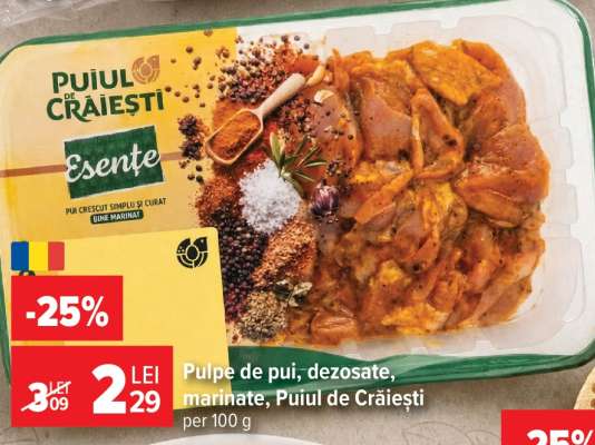 Pulpe de pui, dezosate, marinate, Puiul de Crăiești