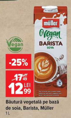 Băutură vegetală pe bază de soia, Barista, Müller