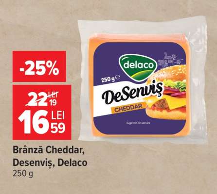 Brânză Cheddar DeSenviș Delaco