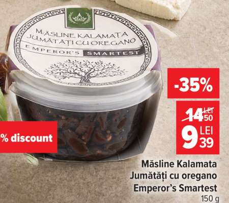Măsline Kalamata Jumătăți cu oregano Emperor’s Smartest