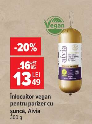 Înlocuitor vegan pentru parizer cu șuncă Aivia