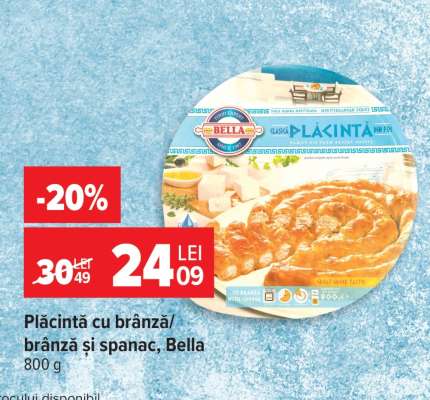 Plăcintă cu brânză/brânză și spanac, Bella