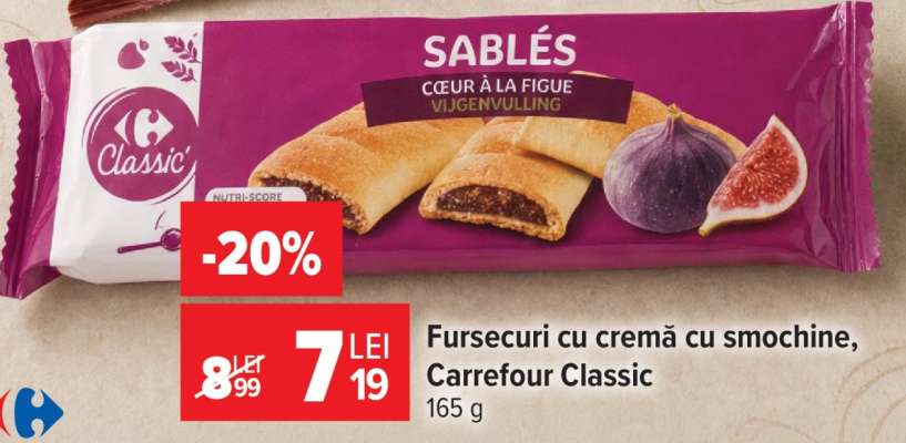 Fursecuri cu cremă cu smochine, Carrefour Classic
