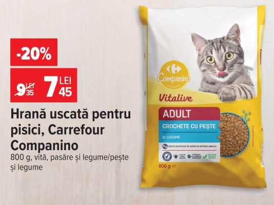 Hrană uscată pentru pisici Carrefour Companino