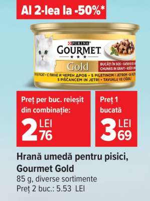 Hrană umedă pentru pisici Gourmet Gold