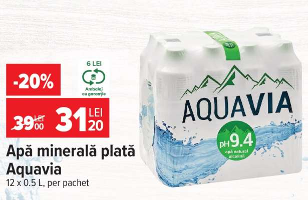 Apă minerală plată Aquavia
