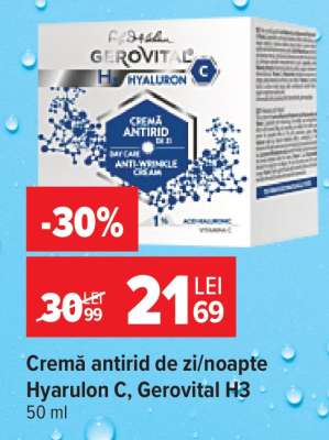 Cremă antirid de zi/noapte Hyarulon C, Gerovital H3
