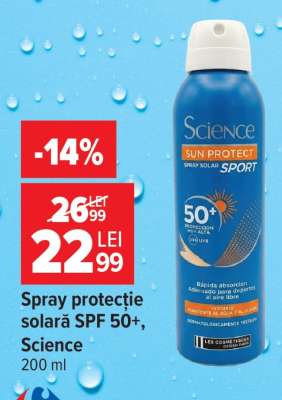 Spray protecție solară SPF 50+, Science