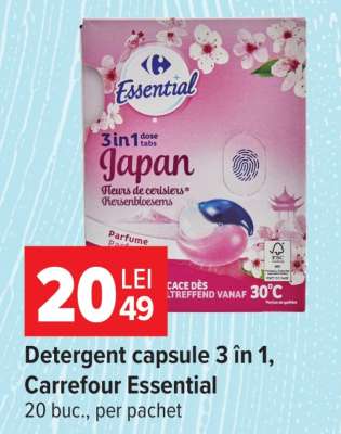 Detergent capsule 3 în 1, Carrefour Essential