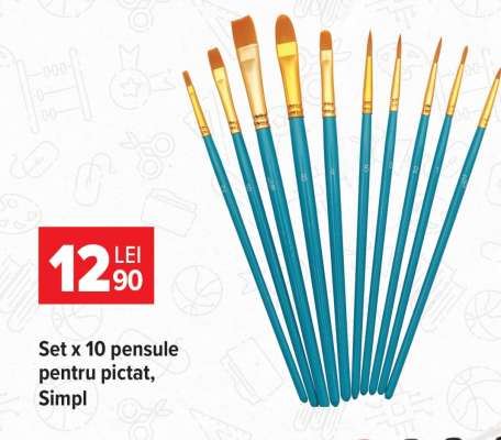 Set x 10 pensule pentru pictat, Simpl