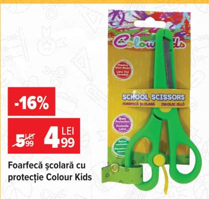 Foarfecă școlară cu protecție Colour Kids