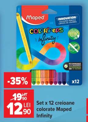 Set x 12 creioane colorate Maped Infinity