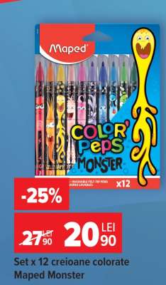 Set x 12 creioane colorate Maped Monster
