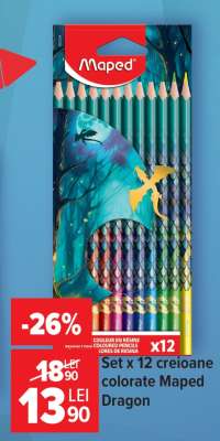 Set x 12 creioane colorate Maped Dragon
