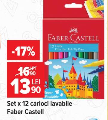 Set x 12 carioci lavabile Faber Castell