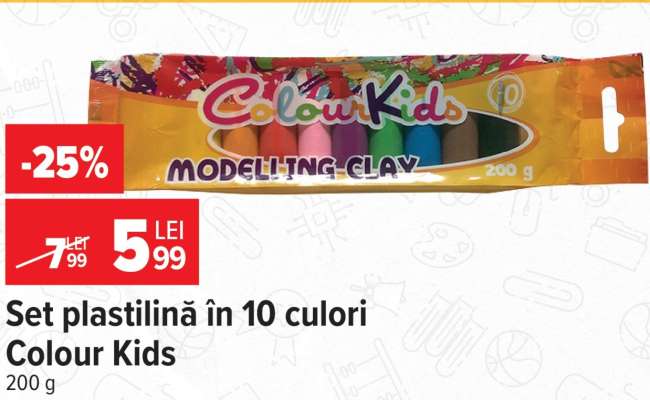 Set plastilină în 10 culori Colour Kids