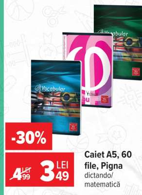 Caiet A5, 60 file, Pigna