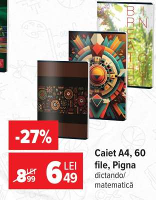 Caiet A4, 60 file, Pigna