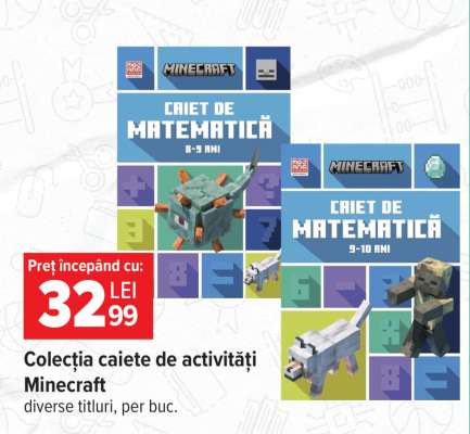 Colecția caiete de activități Minecraft