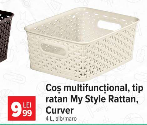 Coș multifuncțional, tip ratan My Style Rattan, Curver