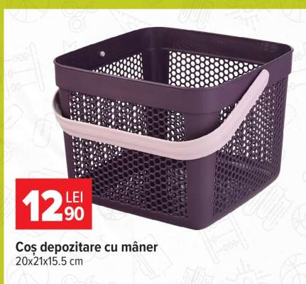 Coș depozitare cu mâner