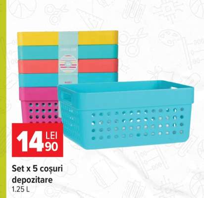 Set x 5 coșuri depozitare