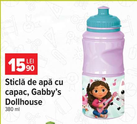 Sticlă de apă cu capac, Gabby’s Dollhouse