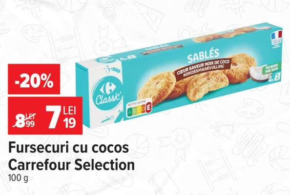 Fursecuri cu cocos Carrefour Selection