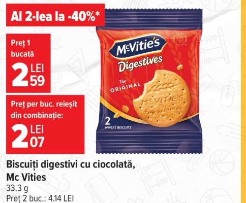 Biscuiți digestivi cu ciocolată MCVITIES