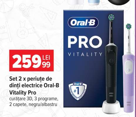 Set 2 x periuțe de dinți electrice Oral-B Vitality Pro
