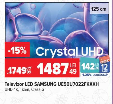 Televizor LED SAMSUNG UE50U7022FKXXH