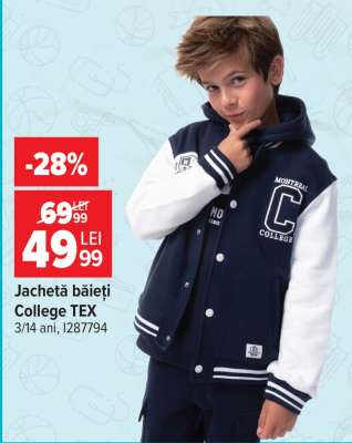 Jachetă băieți College TEX