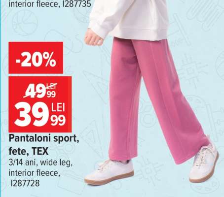 Pantaloni sport, fete, TEX