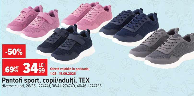 Pantofi sport, copii/adulți, TEX