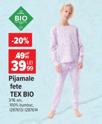 Pijamale fete TEX BIO