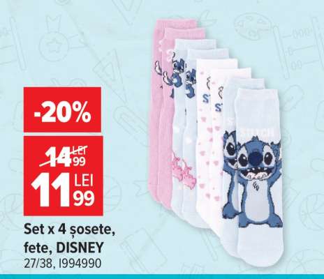 Set x 4 șosete, fete, DISNEY