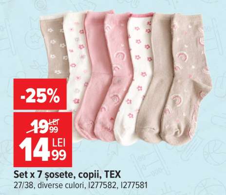 Set x 7 șosete, copii, TEX