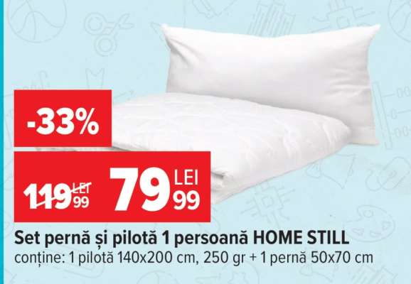 Set pernă și pilotă 1 persoană HOME STILL