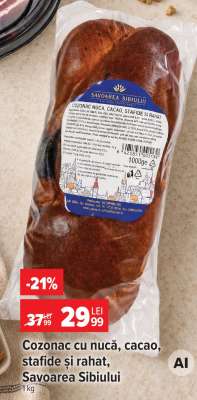Cozonac cu nucă, cacao, stafide și rahat, Savoarea Sibiului