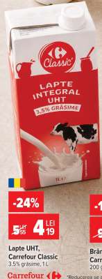 Lapte UHT, Carrefour Classic