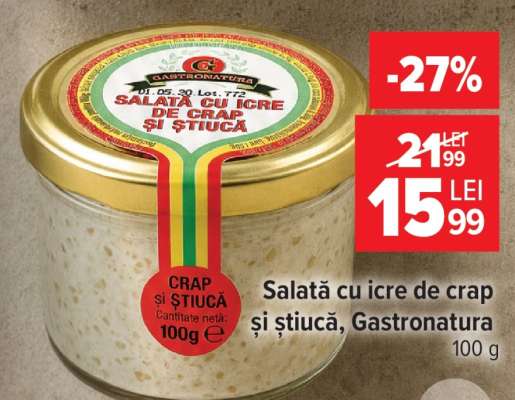 Salată cu icre de crap și știucă Gastronatura
