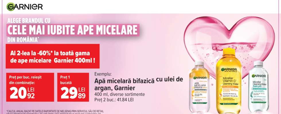 Apă micelară bifazică cu ulei de argan, Garnier