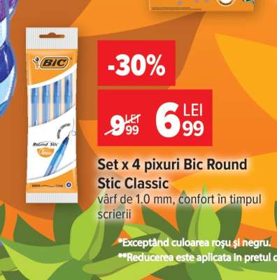 Set x 4 pixuri Bic Round Stic Classic
