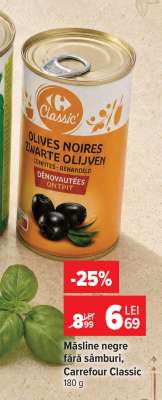Măsline negre fără sâmburi, Carrefour Classic
