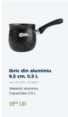 Ibric din aluminiu 9,5 cm, 0,5 L