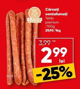 Cârnați semiafumați Teldo premium