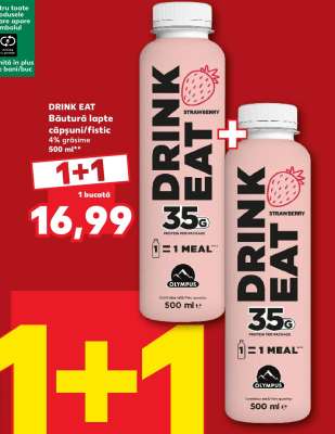 DRINK EAT Băutură lapte căpșuni/fistic